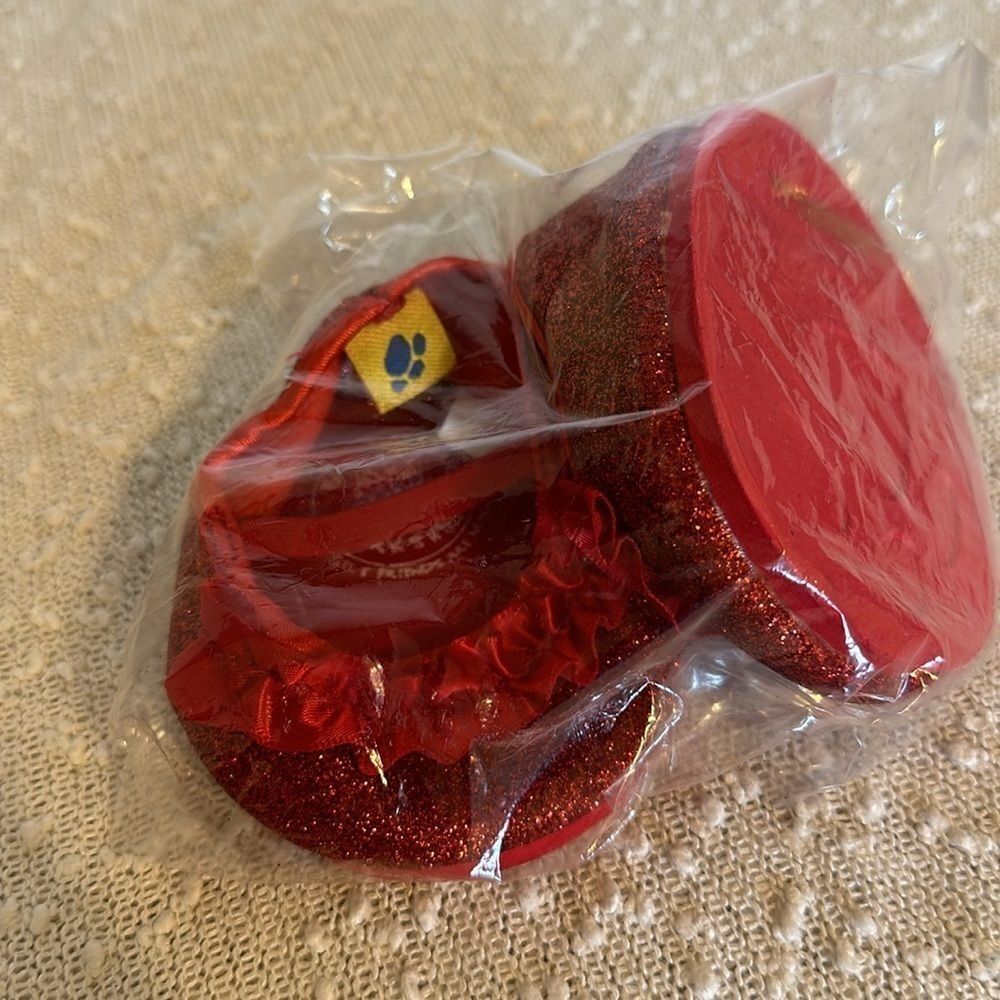 BUILD A BEAR Red Sequin Shoes NWT